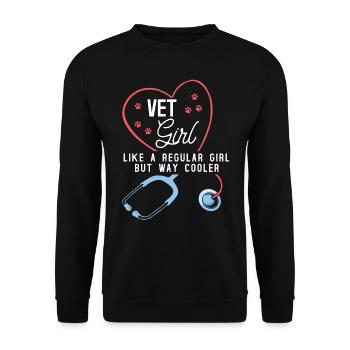 Veterinarian girl, veterinarian - Unisex Sweatshirt - black - Front - Alina (178cm) & Michal (187cm)