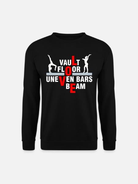 Love gymnastics, safe, beam - Unisex Sweatshirt - black