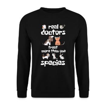 Veterinarian girl, veterinarian - Unisex Sweatshirt - black - Front - Alina (178cm) & Michal (187cm)