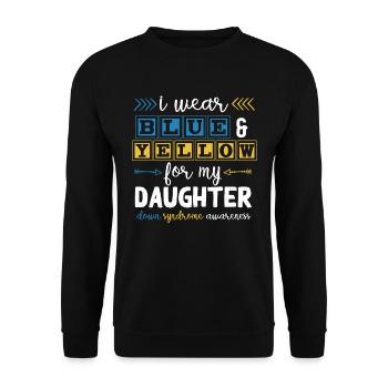 Schwarz Und Blau, Down-Syndrom-Bewusstsein - Unisex Pullover - Schwarz - Vorne - Alina (178cm) & Michal (187cm)