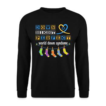Parfait droit, syndrome de Down mondial - Sweat-shirt Unisexe - noir - Devant - Alina (178cm) & Michal (187cm)