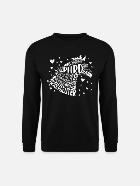 Pferd, Pferde, Reiterin, Reiten, Pferdenärrin - Unisex Pullover - Schwarz
