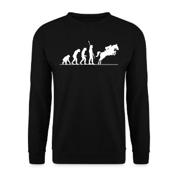 Evolution Des Reitens, Pferd, Pferde - Unisex Pullover - Schwarz - Vorne - Alina (178cm) & Michal (187cm)