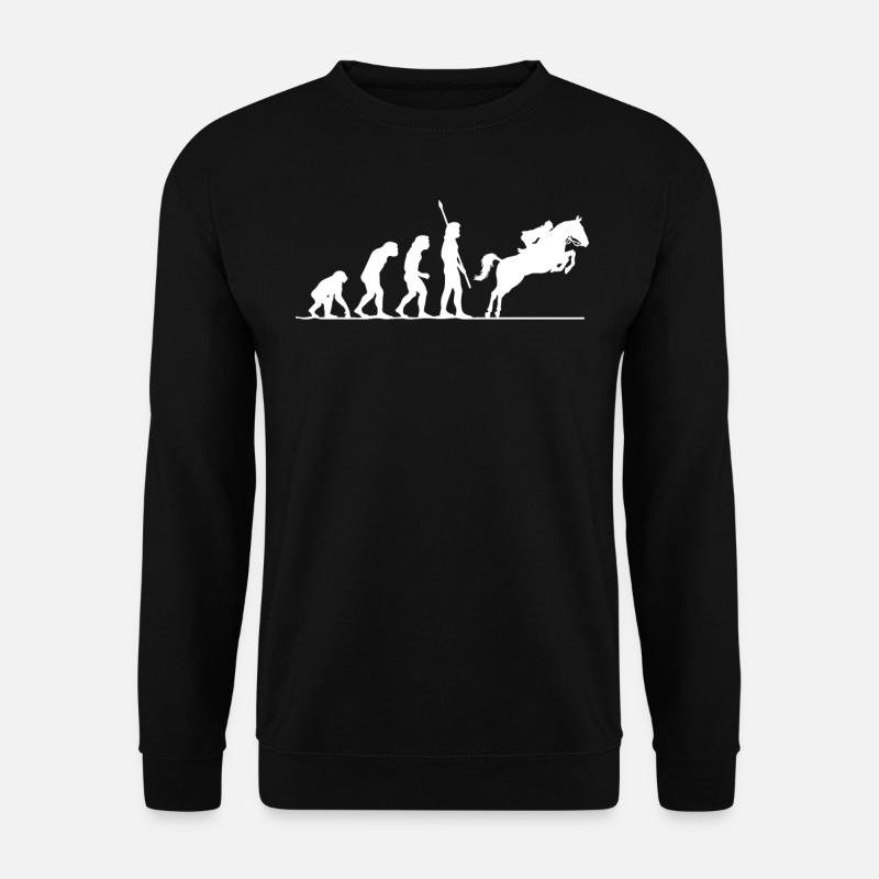 Evolution Des Reitens, Pferd, Pferde - Unisex Pullover - Schwarz