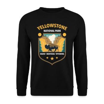 Yellowstone National Park, 150th Anniversary - Unisex Sweatshirt - black - Front - Alina (178cm) & Michal (187cm)