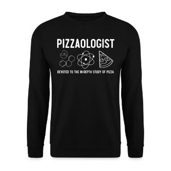 Ventilateur à pizza, pizza, pizzas - Sweat-shirt Unisexe - noir - Devant - Alina (178cm) & Michal (187cm)