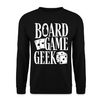 Brettspiel-Geek, Boardgamer - Unisex Pullover - Schwarz - Vorne - Alina (178cm) & Michal (187cm)