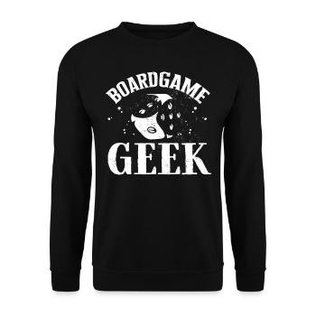 Brettspiel-Geek, Boardgamer - Unisex Pullover - Schwarz - Vorne - Alina (178cm) & Michal (187cm)