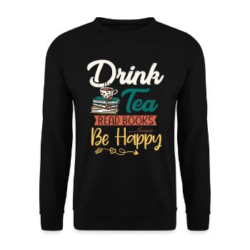 Tea lovers, tea, tea drinkers - Unisex Sweatshirt - black - Front - Alina (178cm) & Michal (187cm)