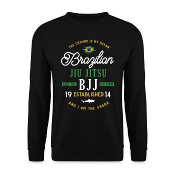 BJJ Jiu Jitsu Brésilien - Sweat-shirt Unisexe - noir - Devant - Alina (178cm) & Michal (187cm)