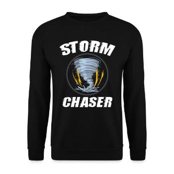 Sturm-Chaser, Twister Wind, - Unisex Pullover - Schwarz - Vorne - Alina (178cm) & Michal (187cm)