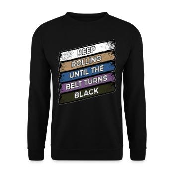 BJJ Black Belt - Unisex Sweatshirt - black - Front - Alina (178cm) & Michal (187cm)