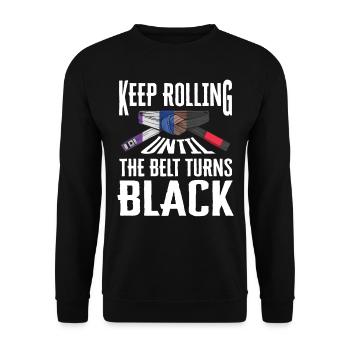 BJJ Black Belt - Unisex Sweatshirt - black - Front - Alina (178cm) & Michal (187cm)