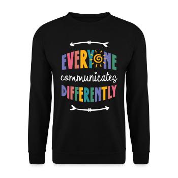Communication sur l’autisme, sensibilisation à l’autisme - Sweat-shirt Unisexe - noir - Devant - Alina (178cm) & Michal (187cm)