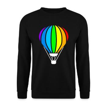 Heißluftballon, Fliegen Eines Heißluftballons - Unisex Pullover - Schwarz - Vorne - Alina (178cm) & Michal (187cm)