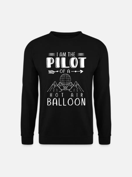 Heißluftballon, Fliegen Eines Heißluftballons - Unisex Pullover - Schwarz