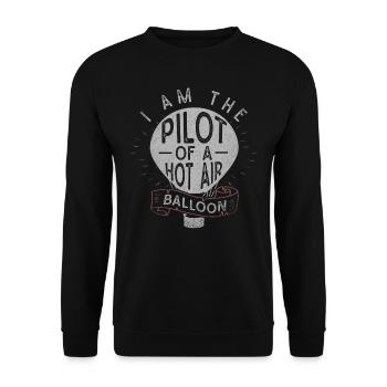 Heißluftballon, Fliegen Eines Heißluftballons - Unisex Pullover - Schwarz - Vorne - Alina (178cm) & Michal (187cm)