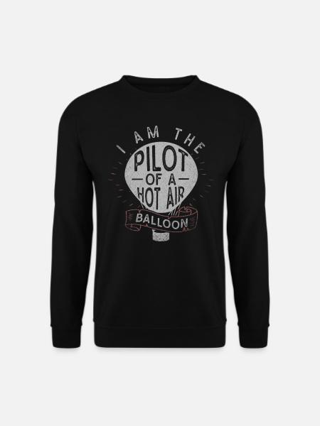 Heißluftballon, Fliegen Eines Heißluftballons - Unisex Pullover - Schwarz