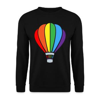 Heißluftballon, Fliegen Eines Heißluftballons - Unisex Pullover - Schwarz - Vorne - Alina (178cm) & Michal (187cm)