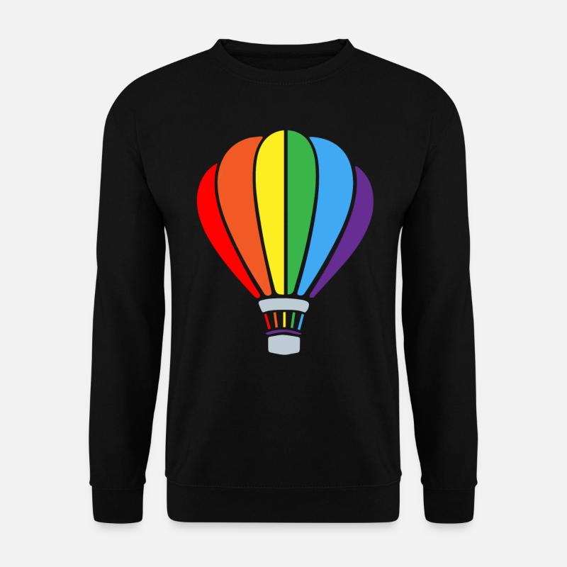 Heißluftballon, Fliegen Eines Heißluftballons - Unisex Pullover - Schwarz