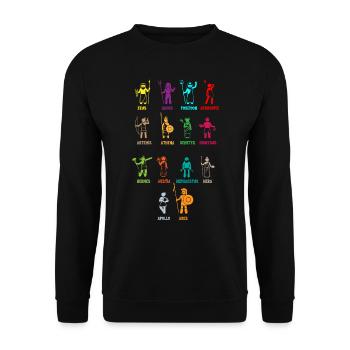 Griechische Mythologie, Griechischer Mythos Götter - Unisex Pullover - Schwarz - Vorne - Alina (178cm) & Michal (187cm)