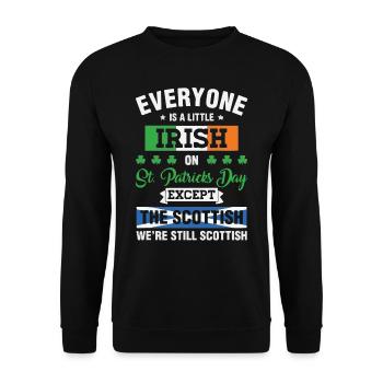 IRISH on ST. Patrick's Day Except The Scots - Unisex Sweatshirt - black - Front - Alina (178cm) & Michal (187cm)