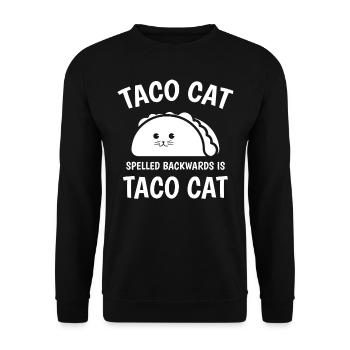 Taco Cat Backward is Taco Cat - Unisex Sweatshirt - black - Front - Alina (178cm) & Michal (187cm)