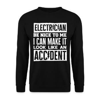 Electrician, Wireman, Electricity - Unisex Sweatshirt - black - Front - Alina (178cm) & Michal (187cm)