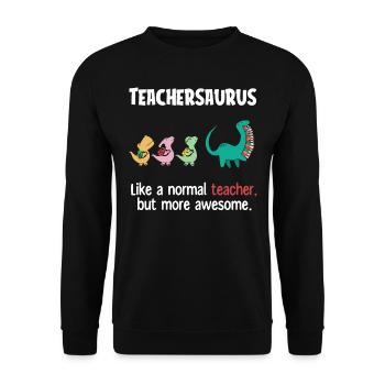 Lehrersaurus, Lehrer - Unisex Pullover - Schwarz - Vorne - Alina (178cm) & Michal (187cm)