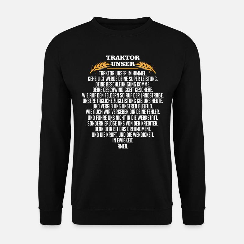 Traktor Unser, Traktoren, Bauer, Landwirt - Unisex Pullover - Schwarz