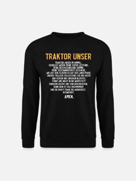 Traktor Unser, Traktoren, Bauer, Landwirt - Unisex Pullover - Schwarz