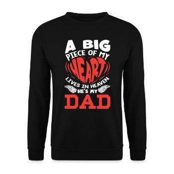 Peace of My Heart Is In Heaven, Papa Mourning - Unisex Sweatshirt - black - Front - Alina (178cm) & Michal (187cm)
