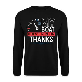 Thank you, boat owner, my boat is no longer running - Unisex Sweatshirt - black - Front - Alina (178cm) & Michal (187cm)