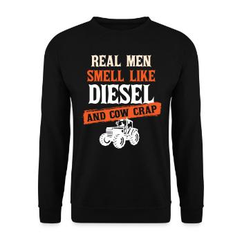 Real Men Smell Like Diesel And Cow Manure - Unisex Sweatshirt - black - Front - Alina (178cm) & Michal (187cm)