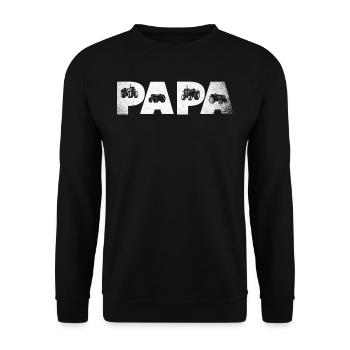 Papa agriculteur, amoureux des tracteurs - Sweat-shirt Unisexe - noir - Devant - Alina (178cm) & Michal (187cm)