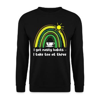 Tea lovers, tea drinkers, tea time - Unisex Sweatshirt - black - Front - Alina (178cm) & Michal (187cm)