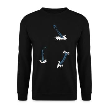 Fishermen, fishing, fishing hooks - Unisex Sweatshirt - black - Front - Alina (178cm) & Michal (187cm)