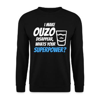 J’ai laissé disparaître l’ouzo - Sweat-shirt Unisexe - noir - Devant - Alina (178cm) & Michal (187cm)