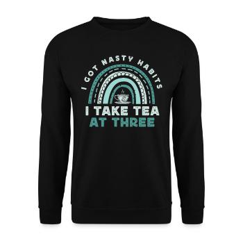 Tea lovers, tea drinkers, tea time - Unisex Sweatshirt - black - Front - Alina (178cm) & Michal (187cm)