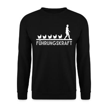 Führungskraft, Hühnerzucht, Hühner - Unisex Pullover - Schwarz - Vorne - Alina (178cm) & Michal (187cm)