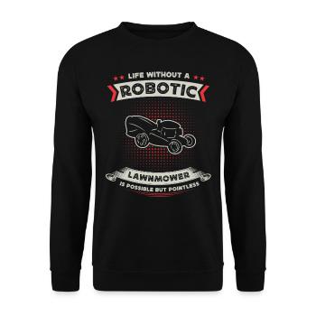 Ventilateur de tondeuse à gazon robotisé, tonte de pelouse - Sweat-shirt Unisexe - noir - Devant - Alina (178cm) & Michal (187cm)