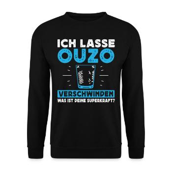 Ich Lasse Ouzo Verschwinden - Unisex Pullover - Schwarz - Vorne - Alina (178cm) & Michal (187cm)