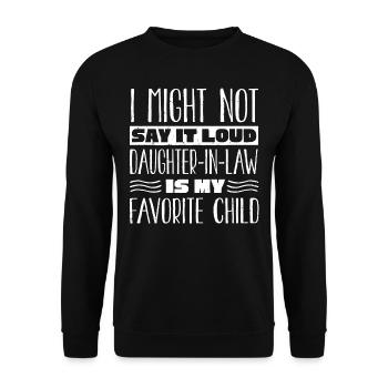 Schwiegertochter Mein Lieblingskind - Unisex Pullover - Schwarz - Vorne - Alina (178cm) & Michal (187cm)