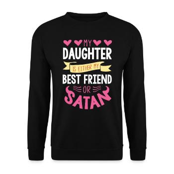 La fille est soit ma meilleure amie Satan - Sweat-shirt Unisexe - noir - Devant - Alina (178cm) & Michal (187cm)