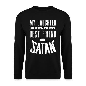 La fille est soit ma meilleure amie Satan - Sweat-shirt Unisexe - noir - Devant - Alina (178cm) & Michal (187cm)