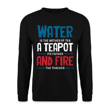 Tea lovers, tea drinkers, tea, tea time - Unisex Sweatshirt - black - Front - Alina (178cm) & Michal (187cm)
