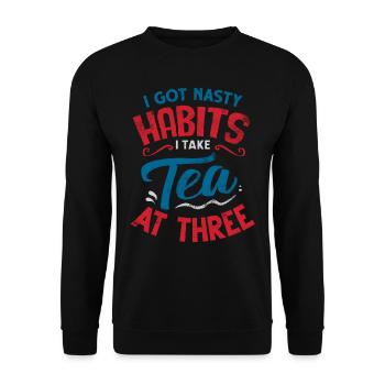 Tea lovers, tea drinkers, tea, tea time - Unisex Sweatshirt - black - Front - Alina (178cm) & Michal (187cm)