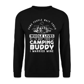 Camping Buddy Marié, Camping, Plein air - Sweat-shirt Unisexe - noir - Devant - Alina (178cm) & Michal (187cm)