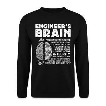 Ingénieurs Cerveau, Ingénieur - Sweat-shirt Unisexe - noir - Devant - Alina (178cm) & Michal (187cm)