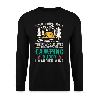 Camping Buddy Marié, Camping, Plein air - Sweat-shirt Unisexe - noir - Devant - Alina (178cm) & Michal (187cm)